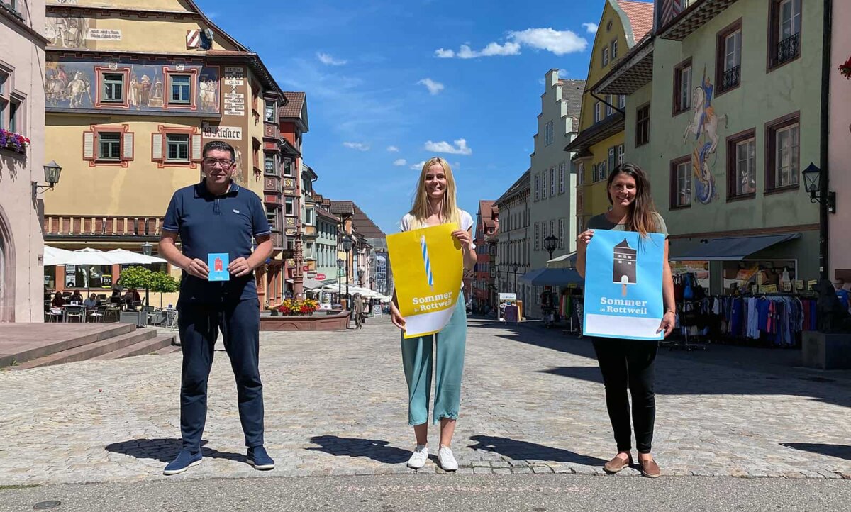 Stecken maßgeblich hinter der Sommeraktion: Ines Gaehn und Franziska Gruhl von der Stadtverwaltung sowie Detlev Maier vom GHV (von rechts). Foto: gg