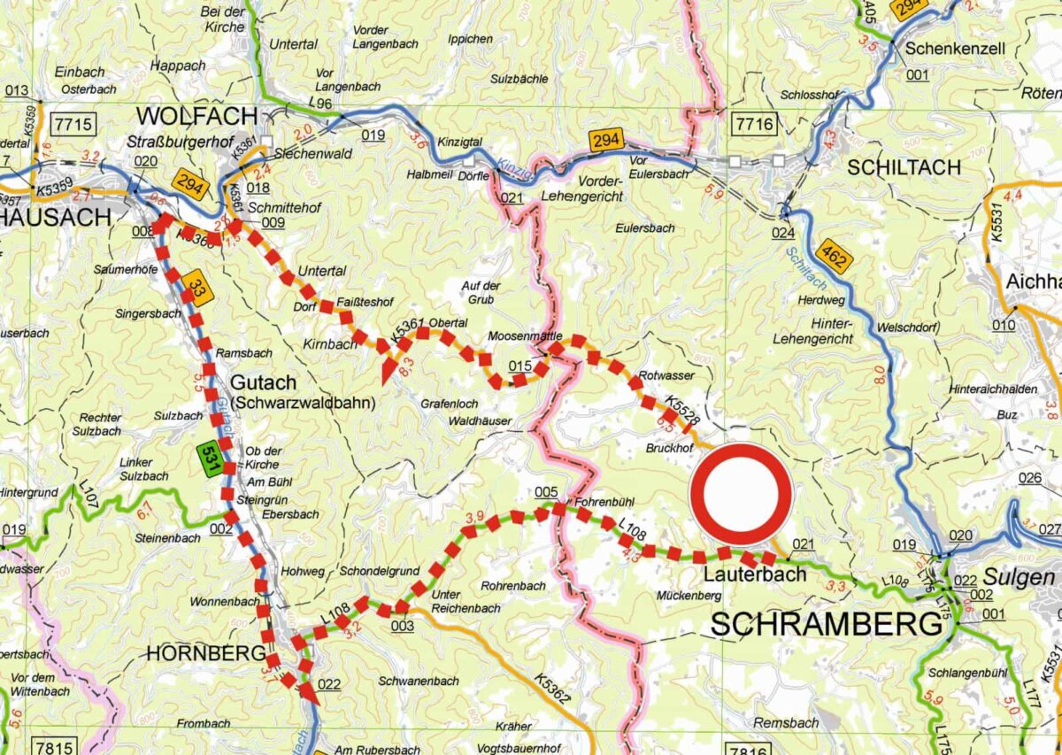 So sollen die Auto- und LKW-Fahrer von Lauterbach ins Sulzbachal gelangen. Plan: Straßenbauamt Rottweil