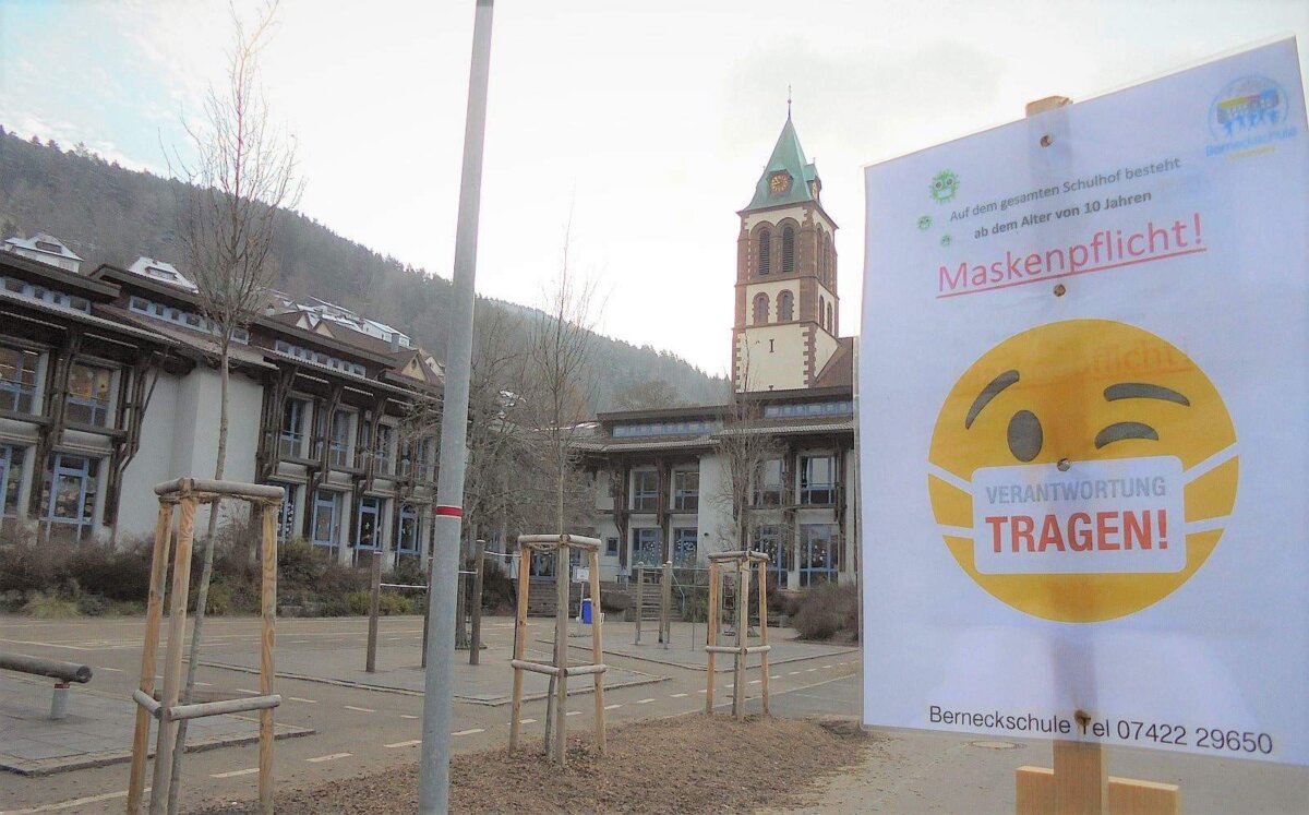 Berneckschule am Freitagfrüh. Foto: him