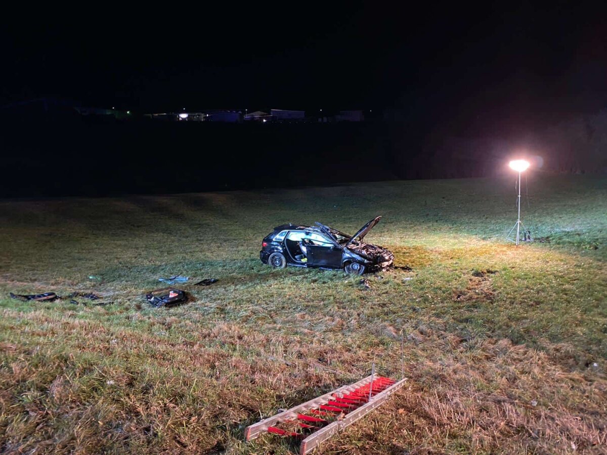 Schwerer Unfall bei Sulz. Foto: Blaulichtreport Rottweil