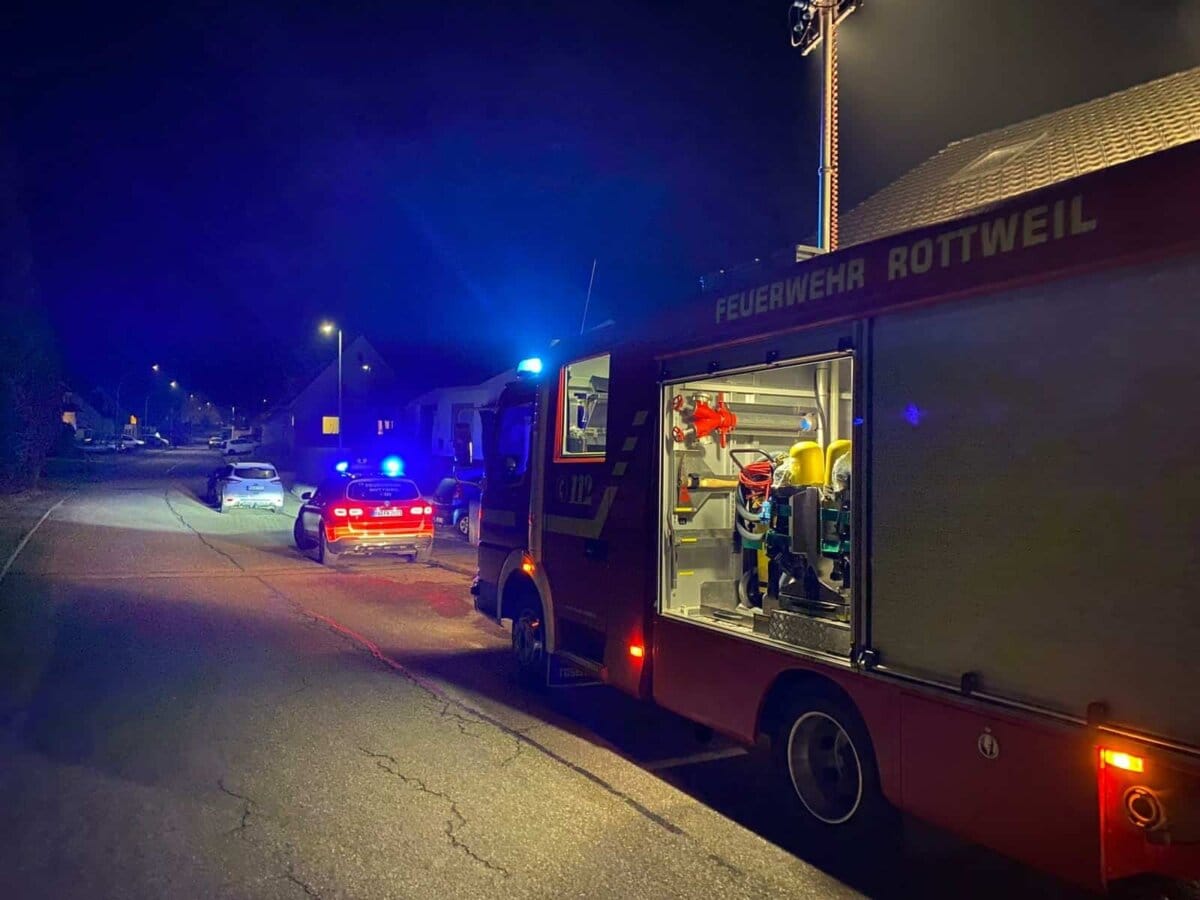 Feuerwehreinsatz in Göllsdorf. Foto: Blaulichtreport Rottweil