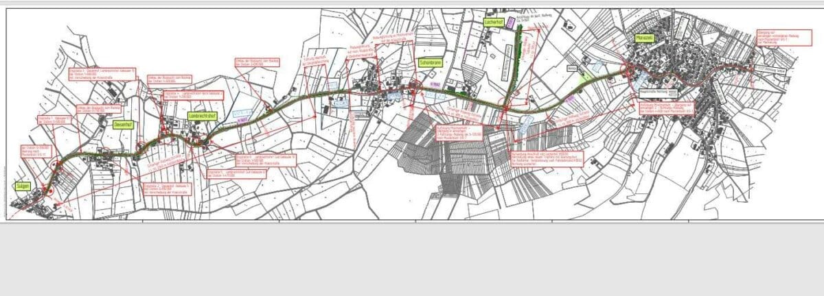 Übersichtsplan für den neuen Radweg von Sulgen nach Mariazell. Grafik: Stadt Schramberg