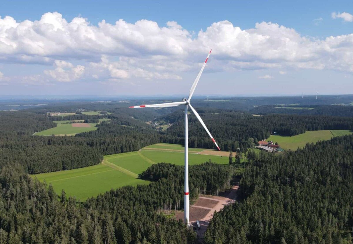 Windkraftanlage auf der Falkenhöhe. Foto: pm