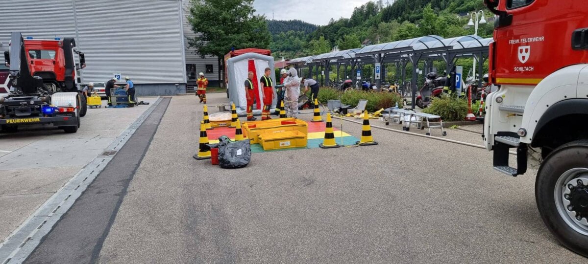 Großeinsatz bei Hansgrohe in Schiltach. Foto: privat