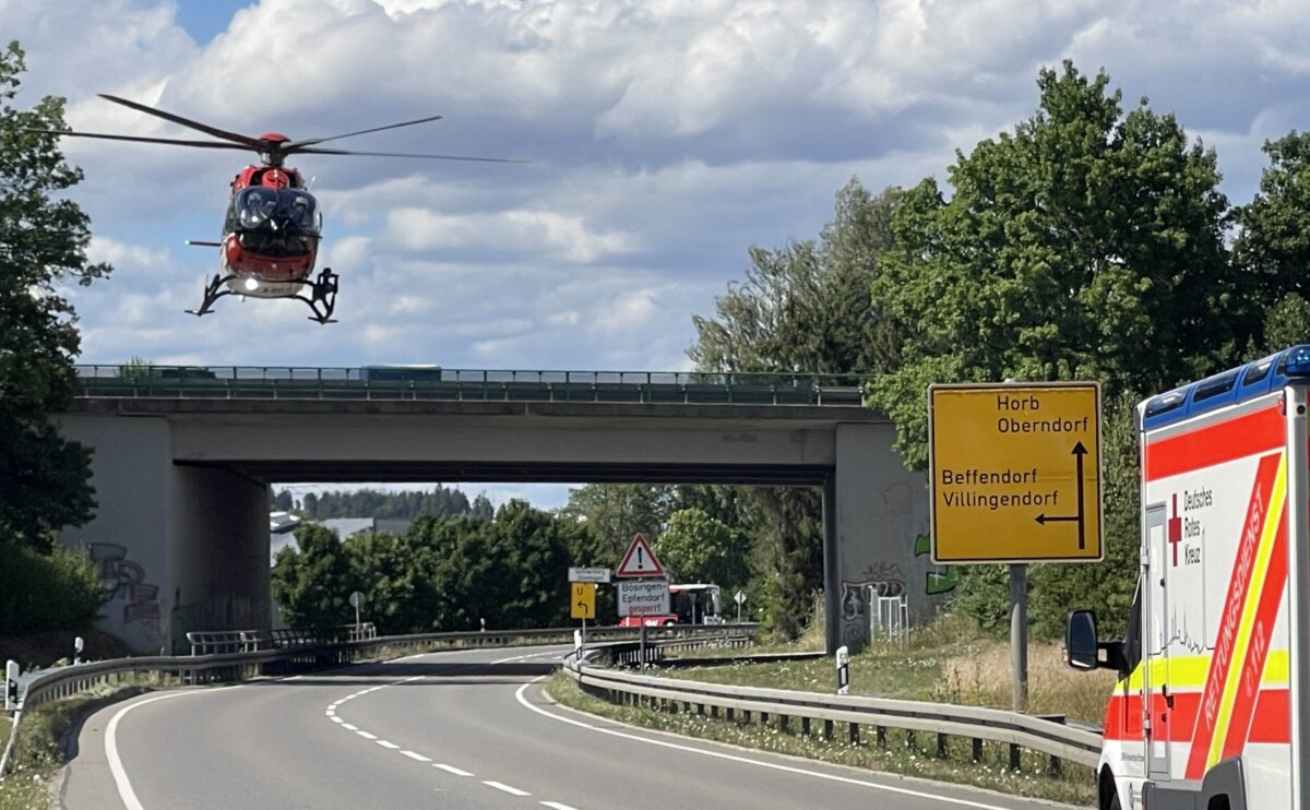 Rettungseinsatz bei Villingendorf. Foto: gg