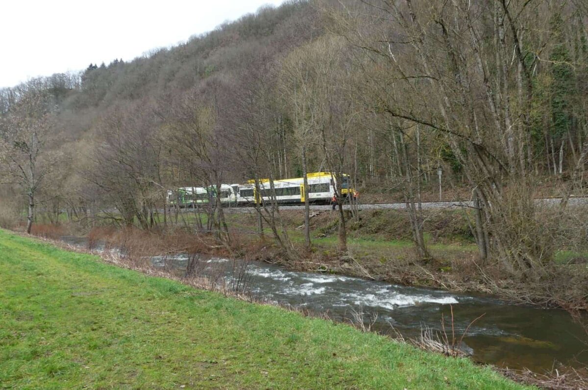 Auf freier Strecke musste der Zug halten