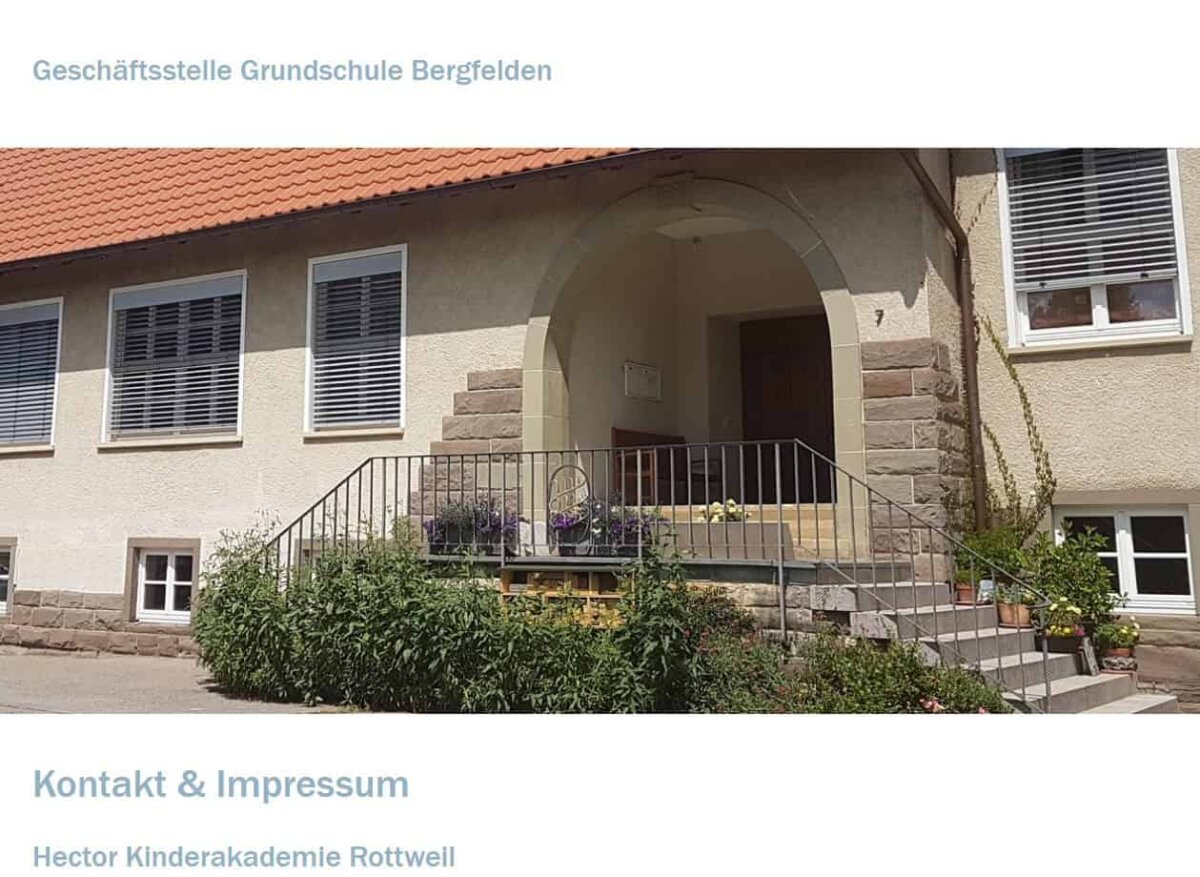 An der Grundschule Bergfelden ist die Geschäftsstelle der Hector-Kinderakademie - und hier finden auch die meisten Kurse statt. Foto: homepage.