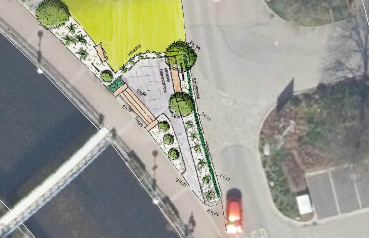 So stellt sich Joschka Joos den neugestalteten Erich-Hauser-Platz vor. Grafik: Stadt