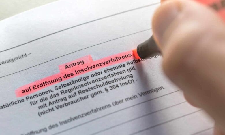 application to open insolvency proceedings due to insolvency in german