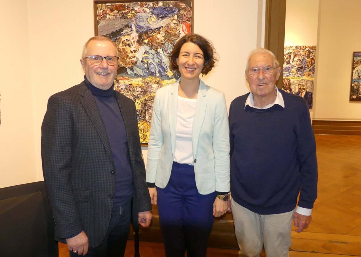 Herbert O. Zinell, Dorothee Eisenlohr und Hermann Körner nach dem Vortrag im Schloss. Foto: him