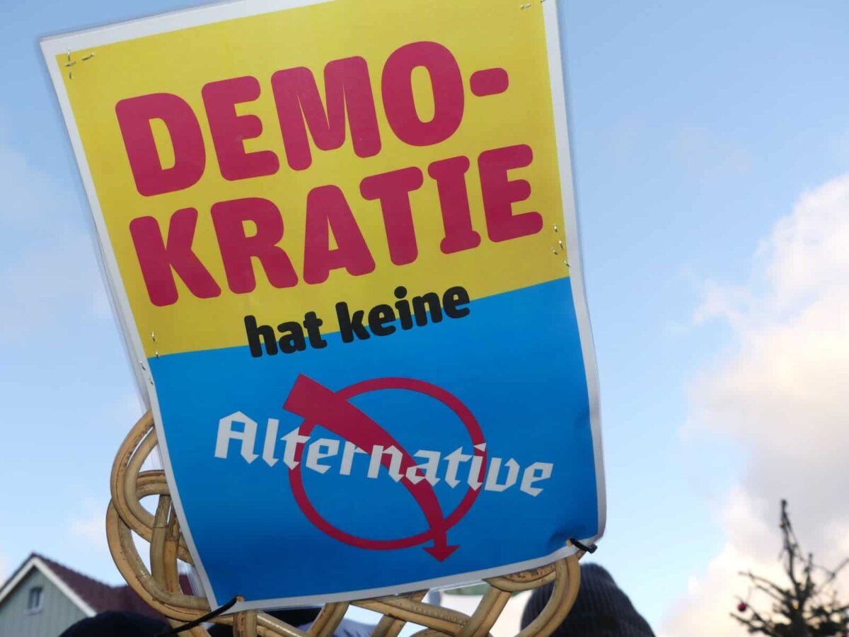 Plakat der "Omas gegen rechts" in Hardt. Foto: him