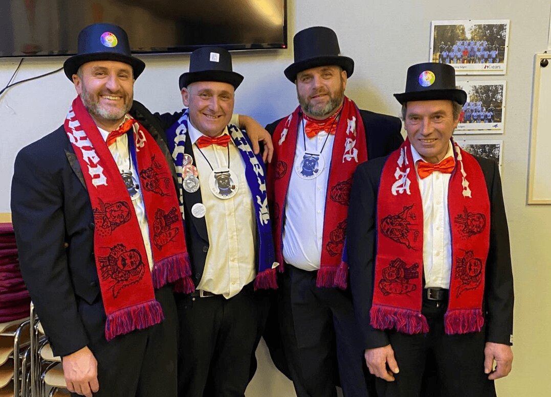 Auch in diesem Jahr wieder beim Schnurren dabei sind die Jungxellen (von links): Thorsten Hölz, Andreas Bantle, Jörg Irion und Jürgen Pfaff. Foto: Jungxellen