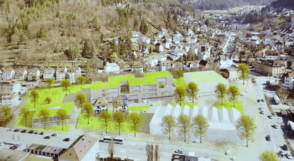 Der Schulcampus - wie die Architekten ihn sich vorgestellt haben. Inzwischen entfällt die Berneckschule dort. Foto: him