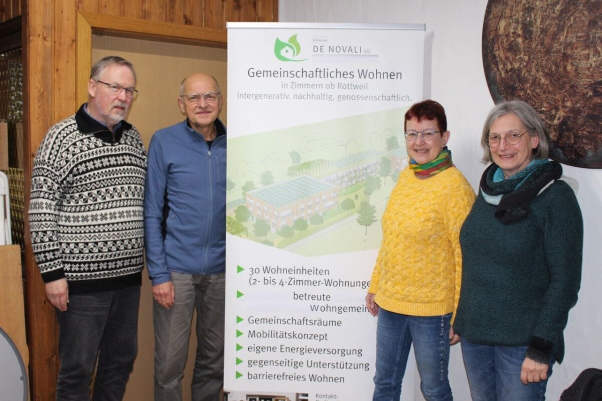 Stifter gesucht: Thomas Albrecht Haller, Reiner Henkelmann, Dr. Andrea Amberg-Alraun und Gabriele Schneider vom Wohnprojekt De Novali. Foto: Moni Marcel