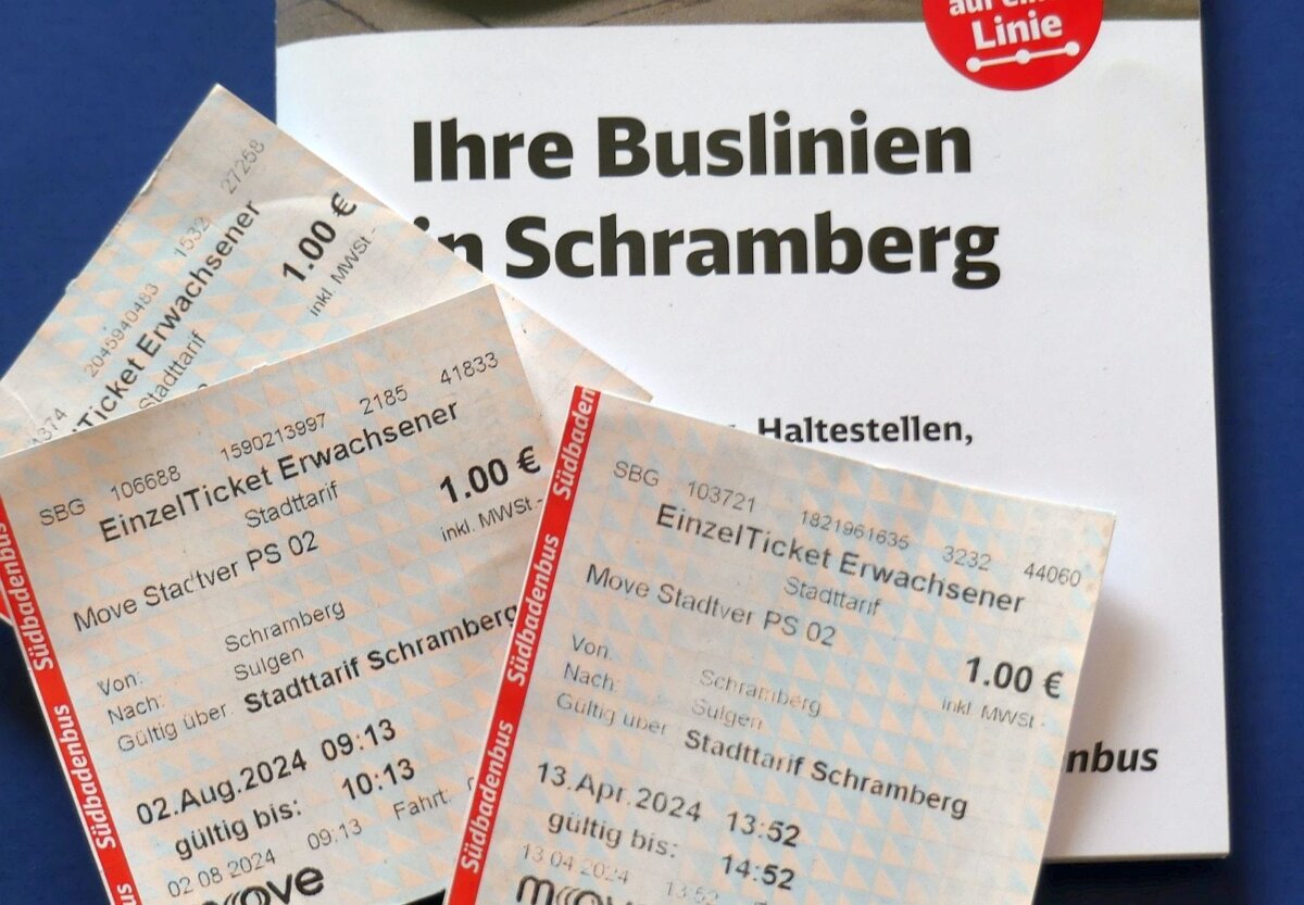 Stark nachgefragt: Das seit Anfang Januar 2024 in Schramberg im gesamten Stadtgebiet geltende Ein-Euro-Ticket. Foto: him