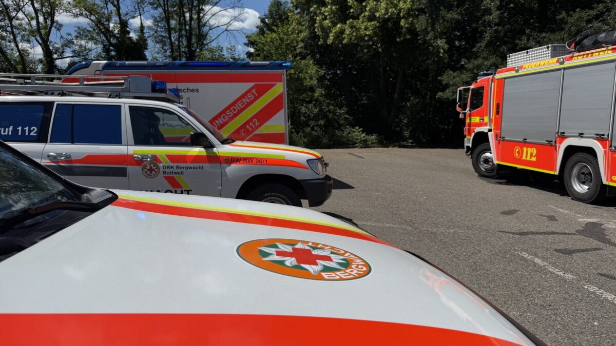Einsatz von Bergwacht, DRK und Feuerwehr in Rottweil. Foto: Peter Arnegger