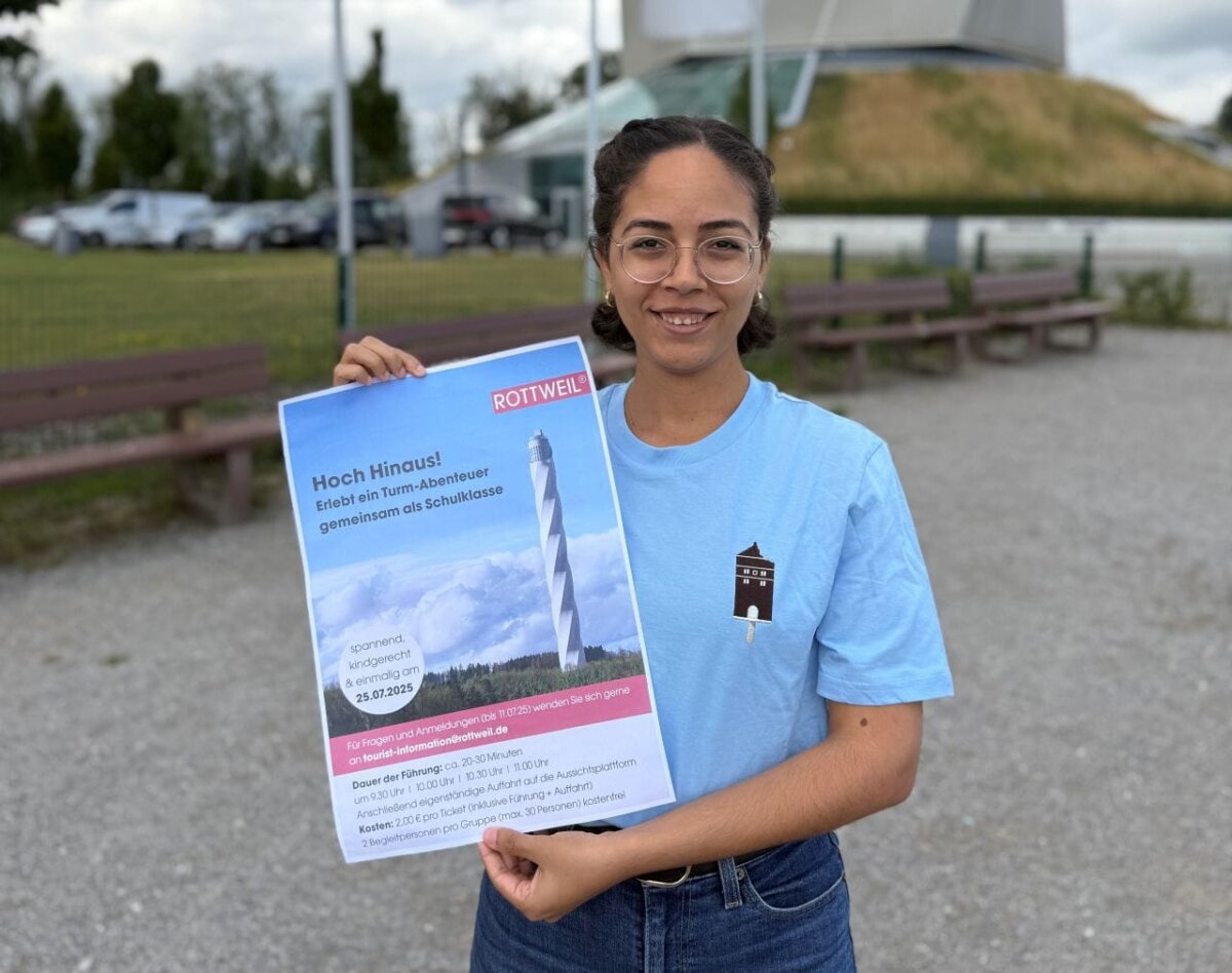 Anna Arcadi Herrera ist Azubi bei der Stadtverwaltung Rottweil und hat den Schülertag am Testturm auf die Beine gestellt (Foto: Stadt Rottweil / Strasser).