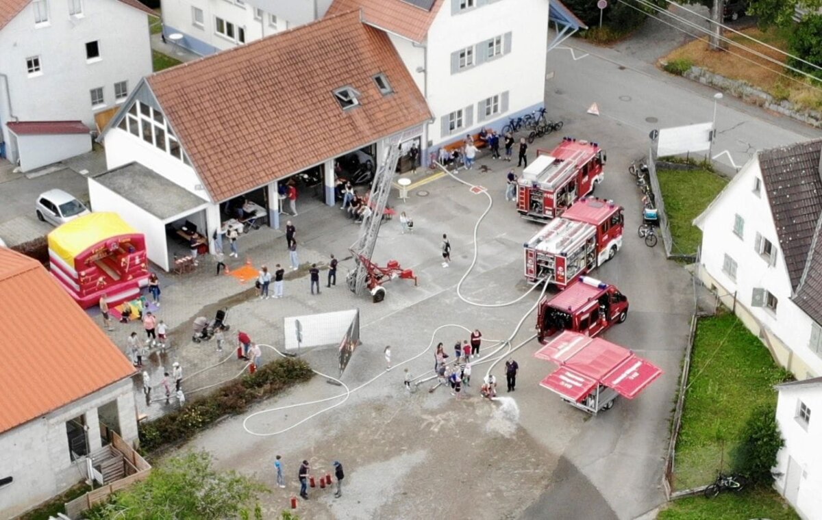Gelände der Feuerwehr
Villingendorf am Aktionstag von oben. Foto: fw