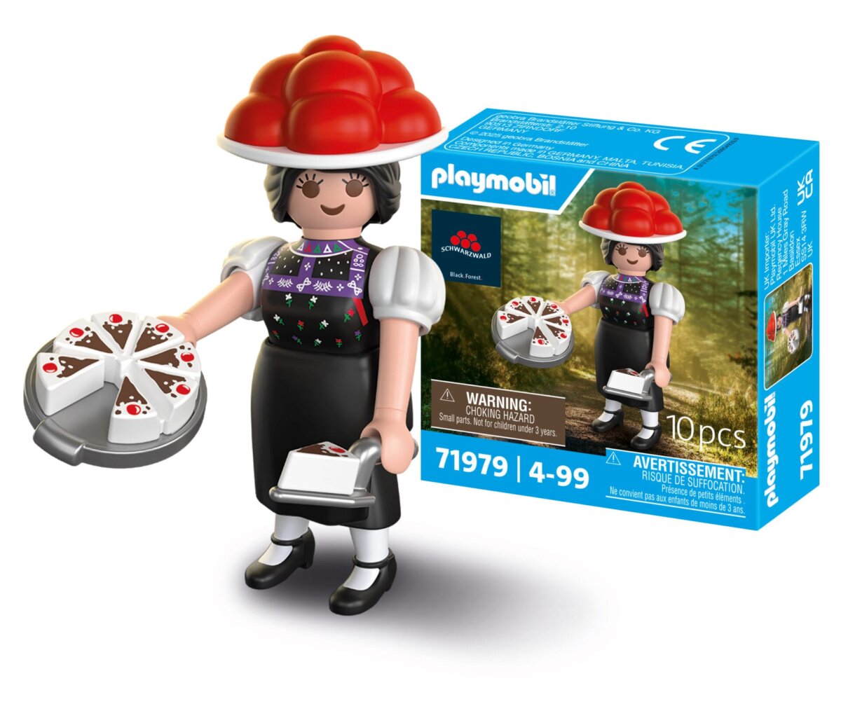"Schwarzwald Marie" als Playmobil-Sonderfigur mit der Verkaufsverpackung. Foto: Baiersbronn Touristik