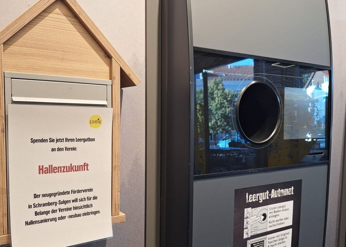 Leergut-Spendensammlung für die Turn-und Festhalle. Foto: privat