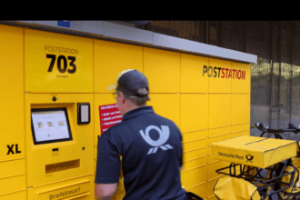 Eine  automatische Poststation. Aus einem Werbevideo der Deutschen Post DHL