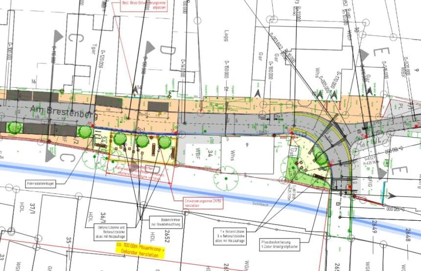 Ausbauplan für die Straße am Brestenberg. Grafik Stadt Schramberg