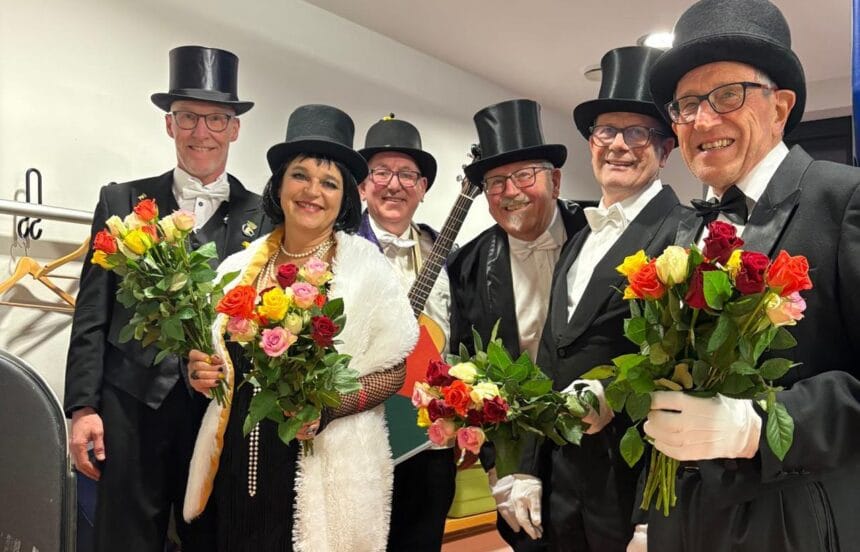 Von links: Kai Spreter, Manuela Hirth, Werner Nörenberg (Gitarre), Bernhard Balschus, Ewald Neff und Lothar Vogt. Foto: pm