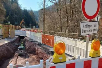 Wegen der Kanalarbeiten bleibt das Bernecktal bis Jahresende gesperrt.
