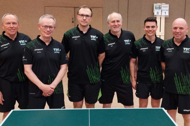 Das  Bezirksklasse-Team TTC Sulgen 2, von links: Peter Bellgardt, Guido Seckinger, Dirk Nyitrai, Igor Deiwald, Daniel Kopp und Gerold Fleig. Foto: Seckinger, TTC Sulgen