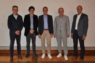 Von links: Der Vorstand des Freundeskreises Rottenmünster: Hans-Martin Kipp, Dr. Karsten Tschauner, Matthäus Reiser, Rainer Pfautsch und Thomas Brobeil. Foto: Bernd Franz