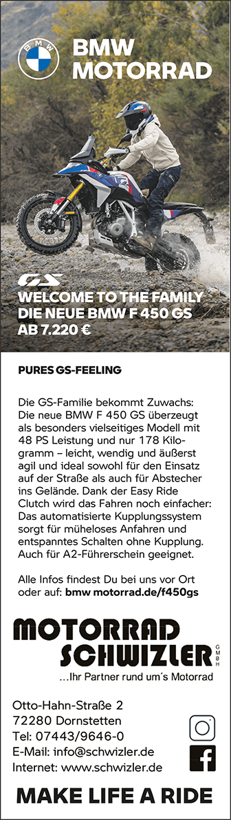 motorrad schwizler bmw f 450 gs