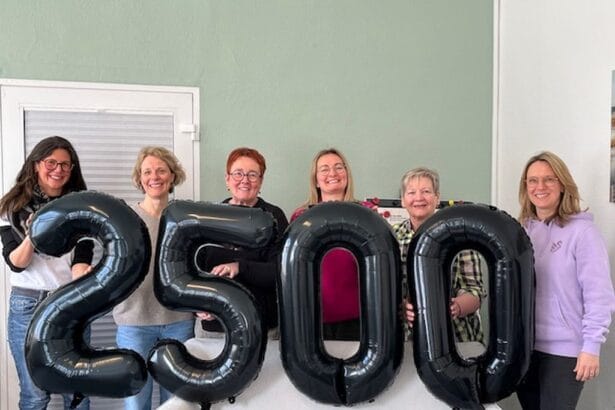 Von links: Claudia Prim (Orgateam), Saskia Ulbrich (Orgateam), Dorothee Golm (FhF), Emily Fuchs (FhF), Hanne Blust (FhF), Sabrina Schmeh (Orgateam). Foto: pm
