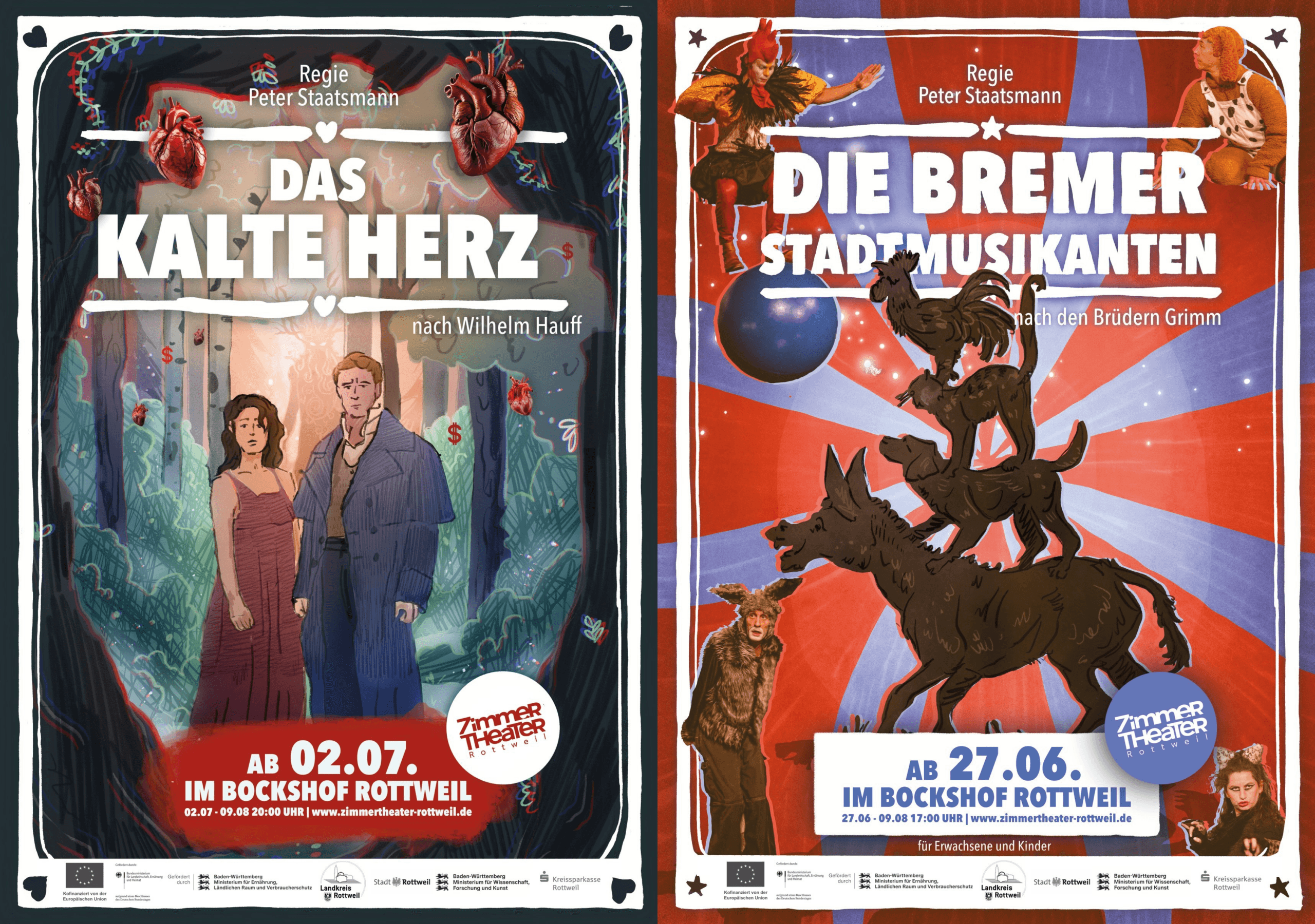 Sommertheater im Rottweiler Bockshof: Zwei Märchenklassiker stehen im Sommer 2026 auf dem Spielplan