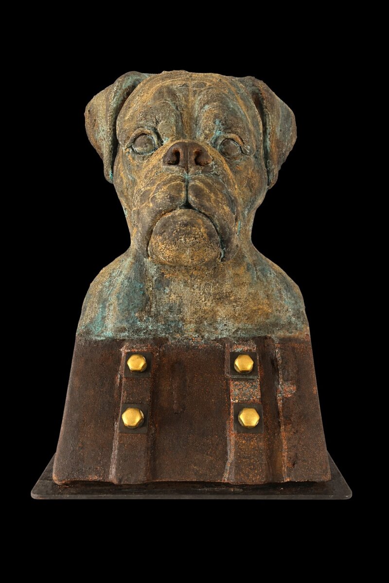 boxer stahl eisen bronze ulrike balkau h43xb29cm