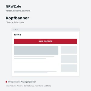 Schematische NRWZ-Seite mit rot markiertem Kopfbanner oberhalb des Inhalts.